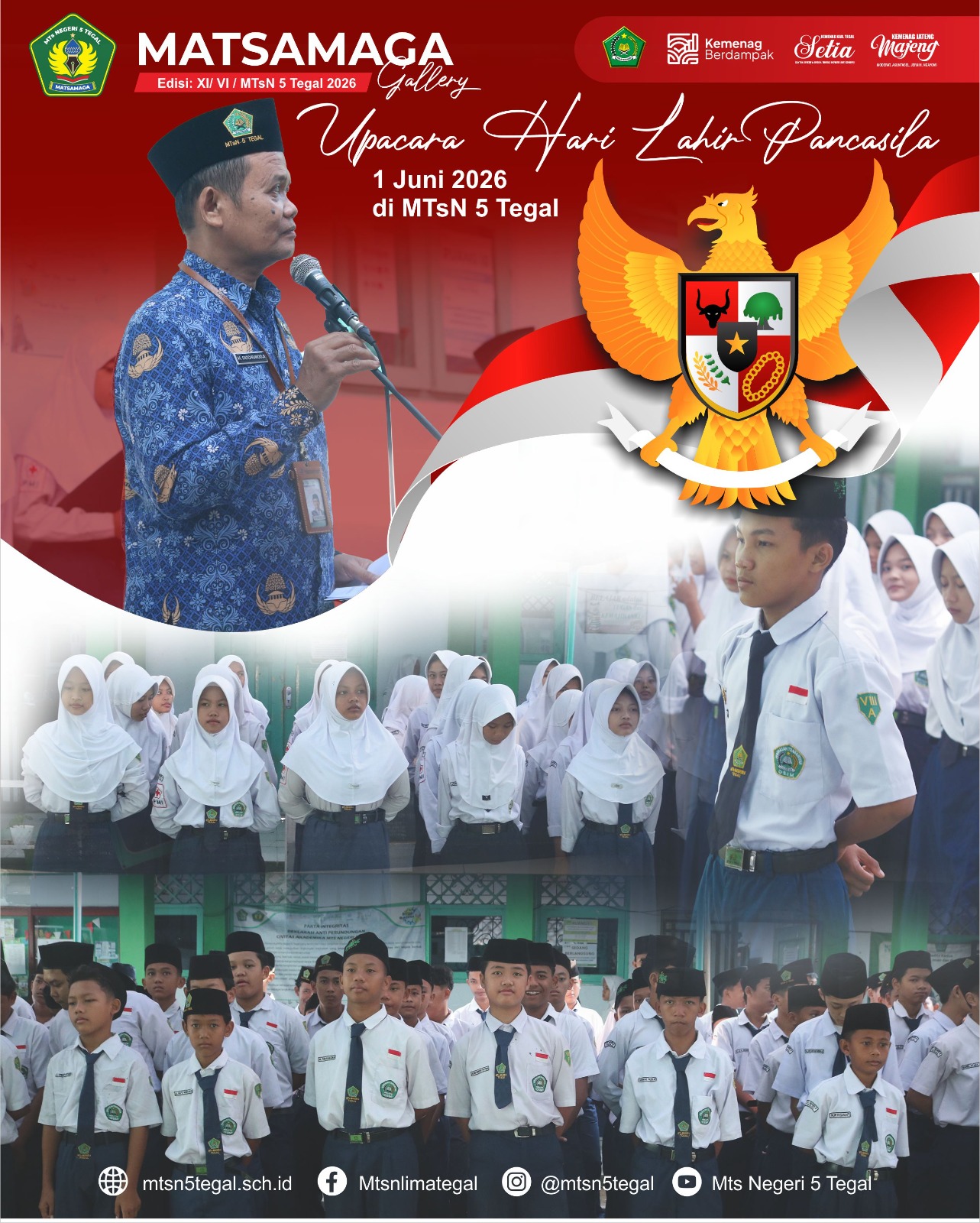 Menguatkan Nilai Pancasila di Bumi Madrasah, MTsN 5 Tegal Gelar Apel Hari Lahir Pancasila