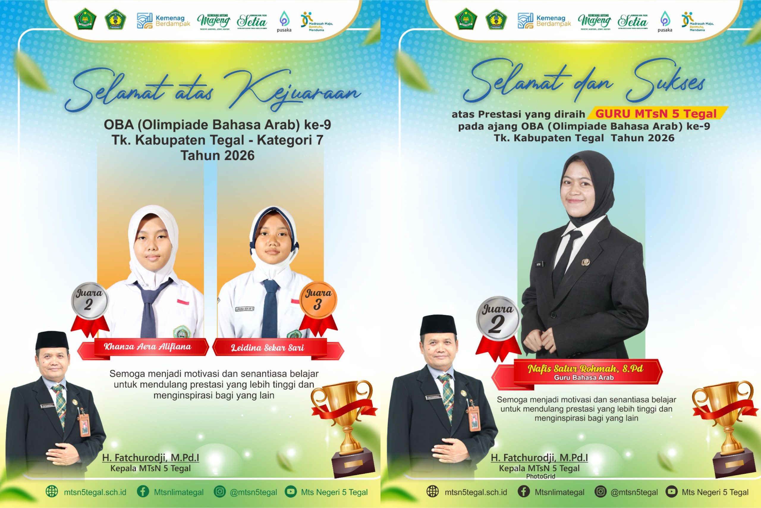 Guru dan Siswa MTsN 5 Tegal Raih Prestasi pada OBA IX Tingkat Kabupaten, Lolos ke Provinsi
