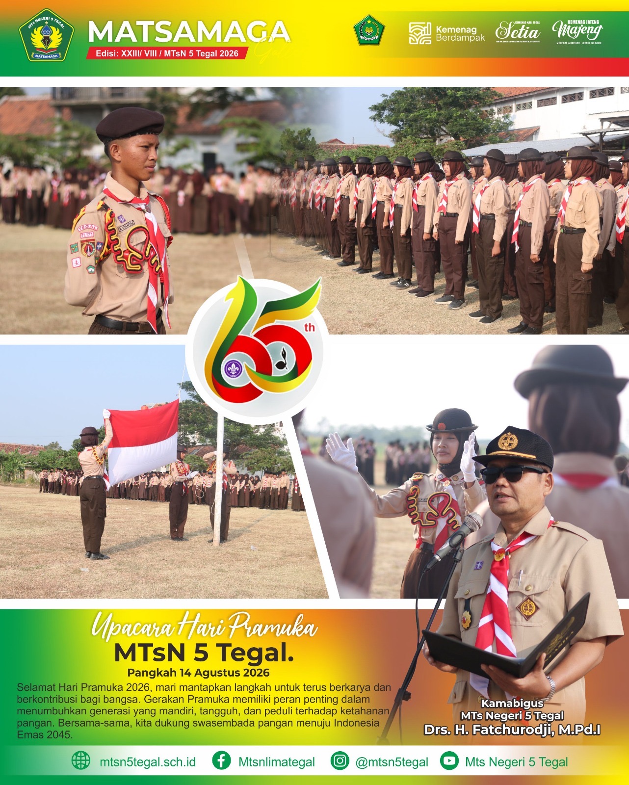 Peringati Hari Pramuka ke-65, MTsN 5 Tegal Perkuat Pendidikan Karakter Peserta Didik