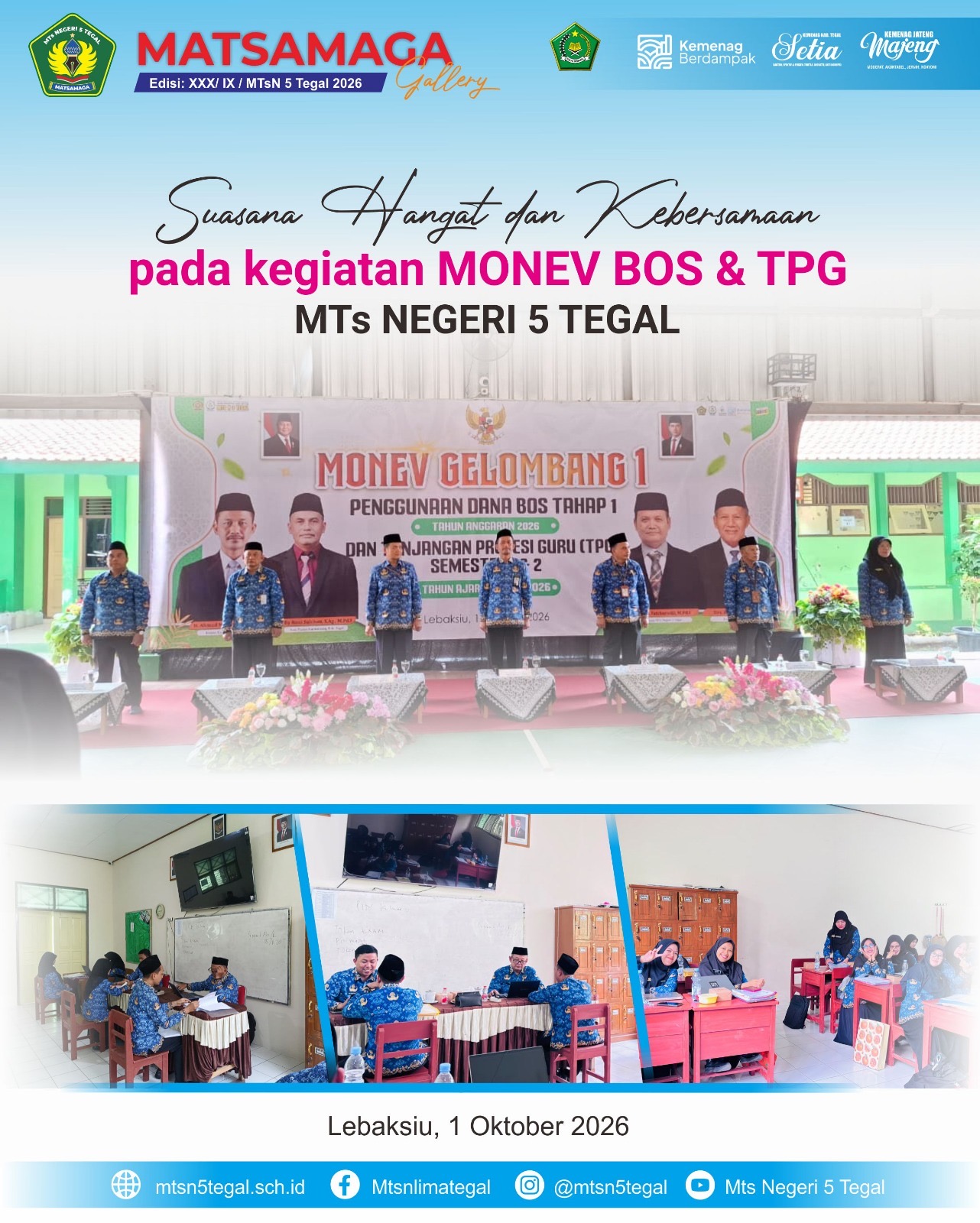Monev BOS dan TPG Gelombang 1, MTsN 5 Tegal Perkuat Tertib Administrasi dan Pengelolaan Madrasah